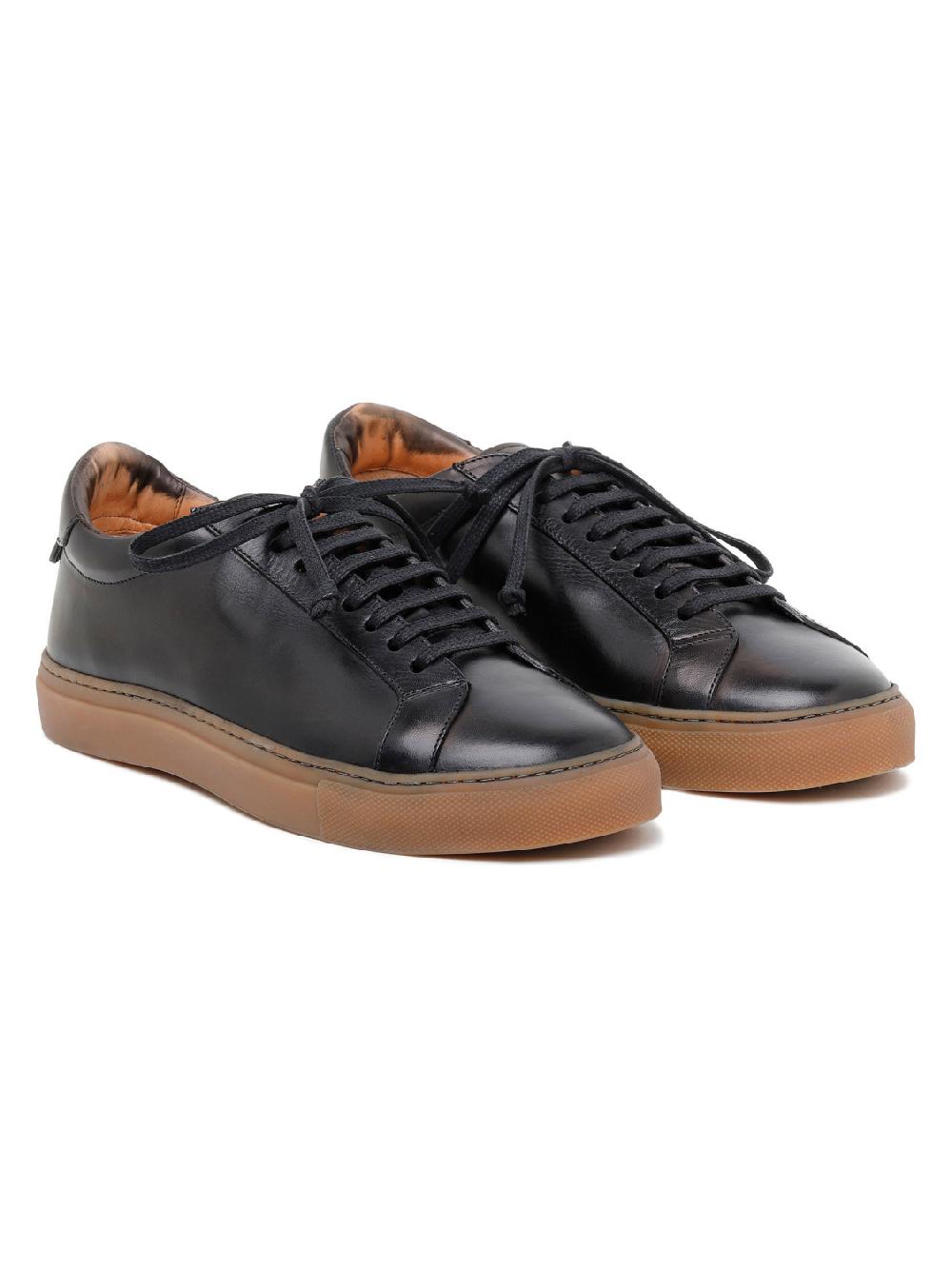 Silvano Sassetti Sneaker Romilly in pelle nera Presa