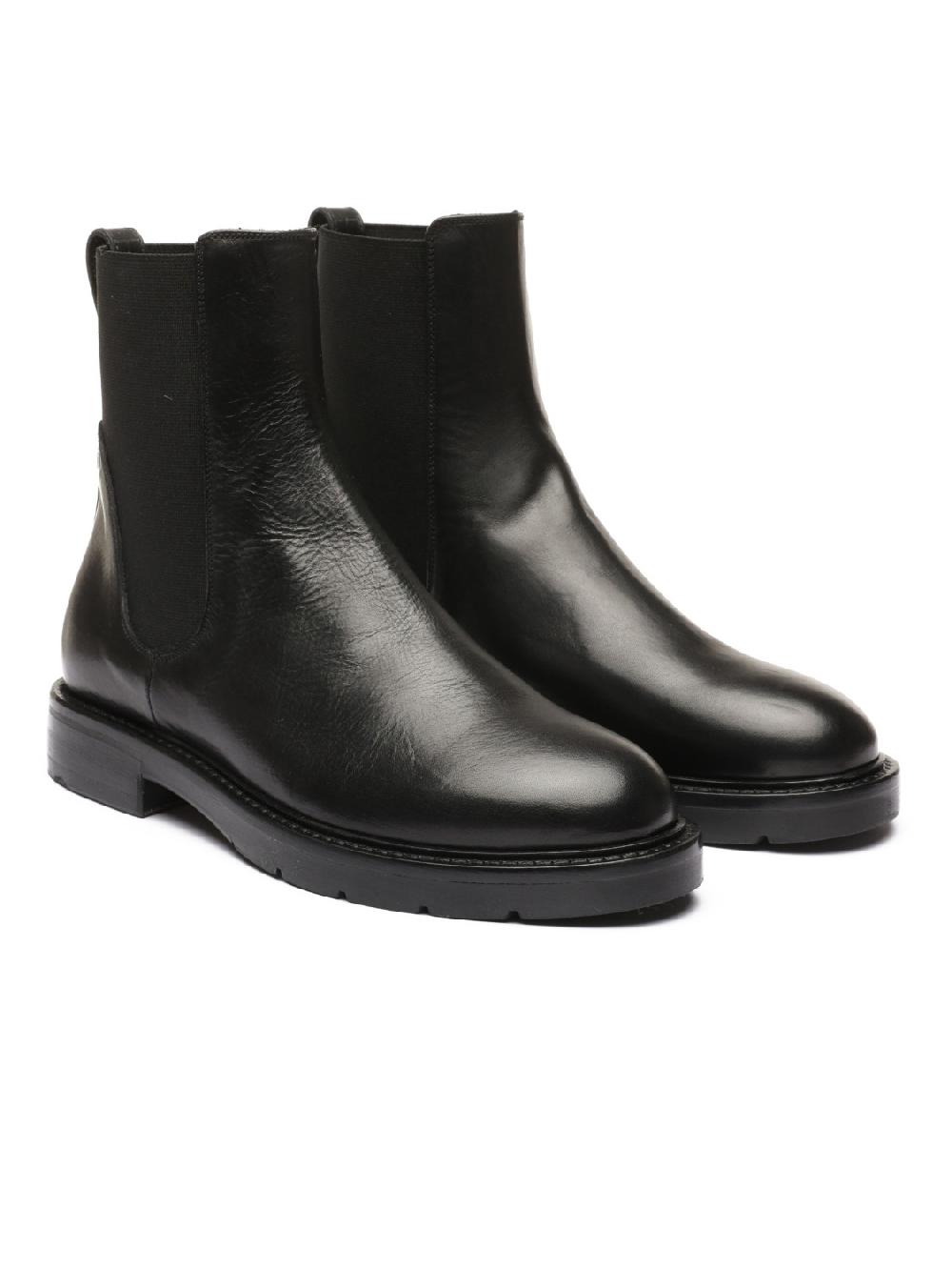 Silvano Sassetti Stivaletti Negri in pelle nera Sconto