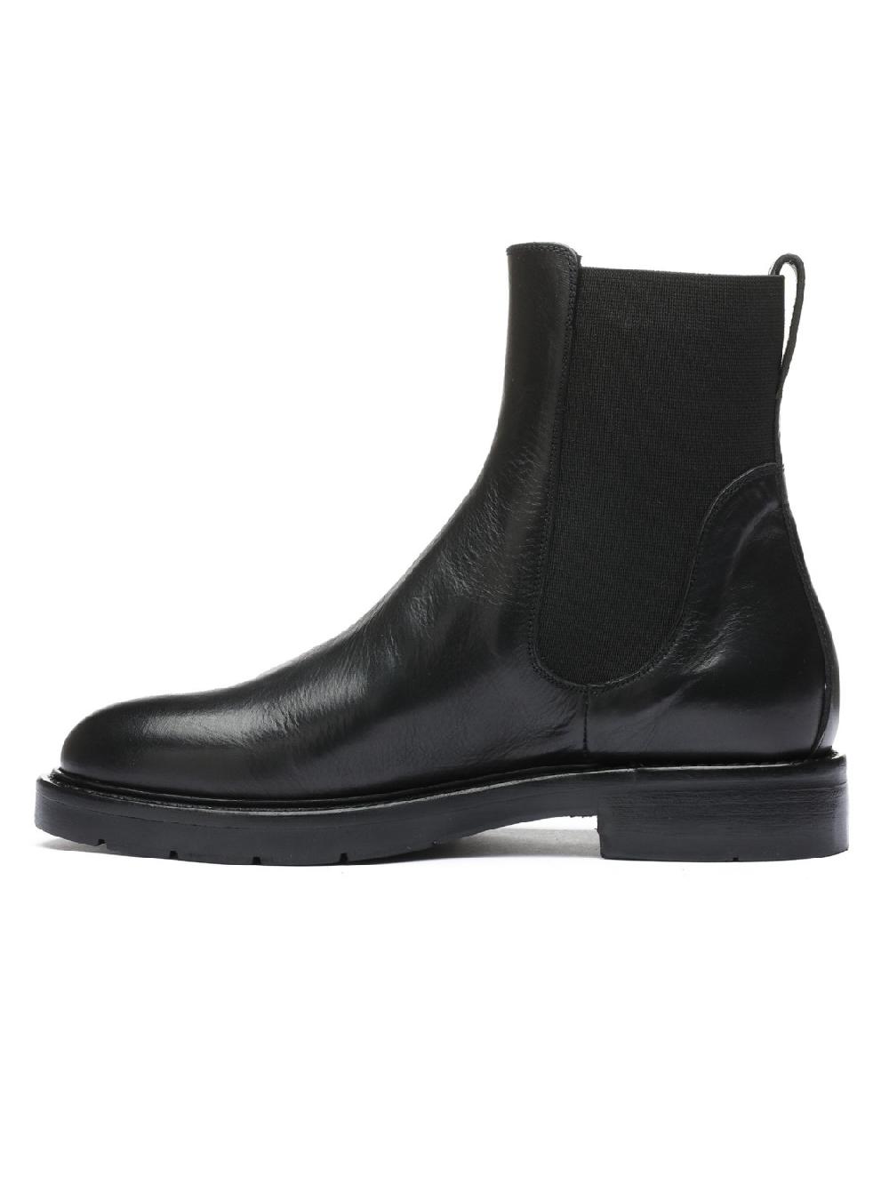 Silvano Sassetti Stivaletti Negri in pelle nera Sconto