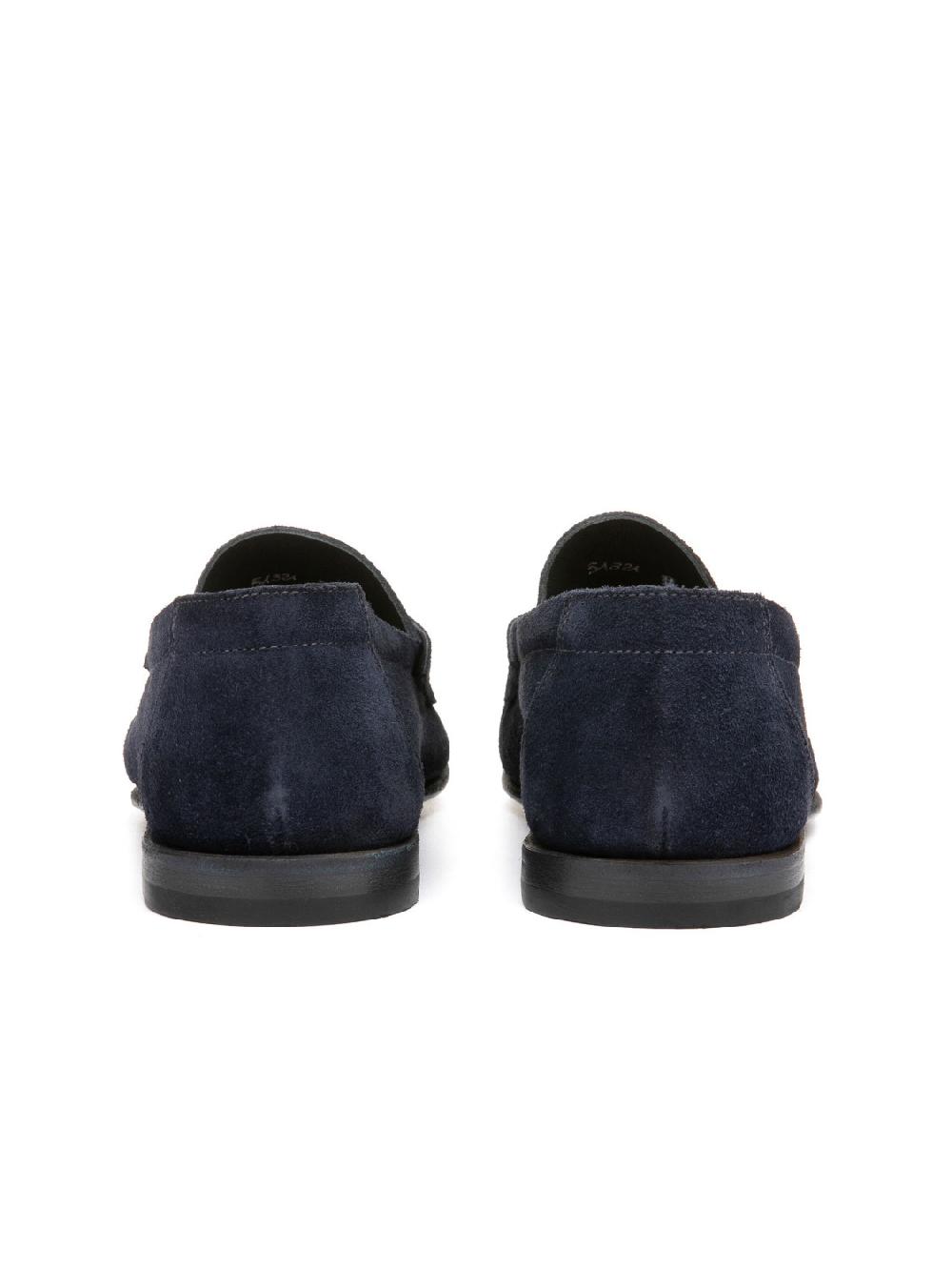 Silvano Sassetti Mocassini Penny in suede navy Offerta