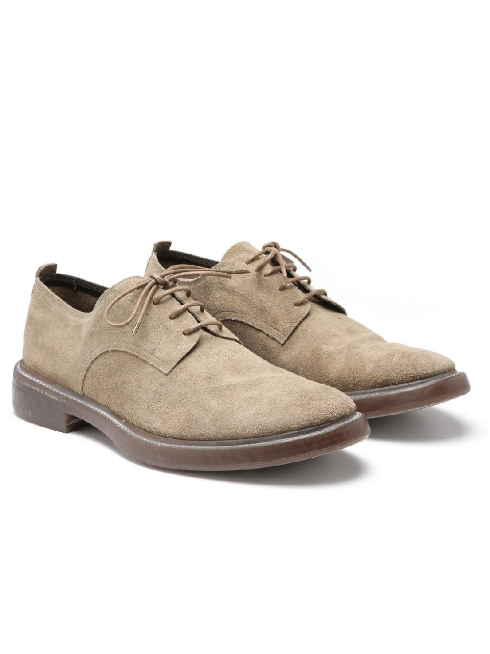 Silvano Sassetti Scarpe allacciate in suede color tortora In Vendita