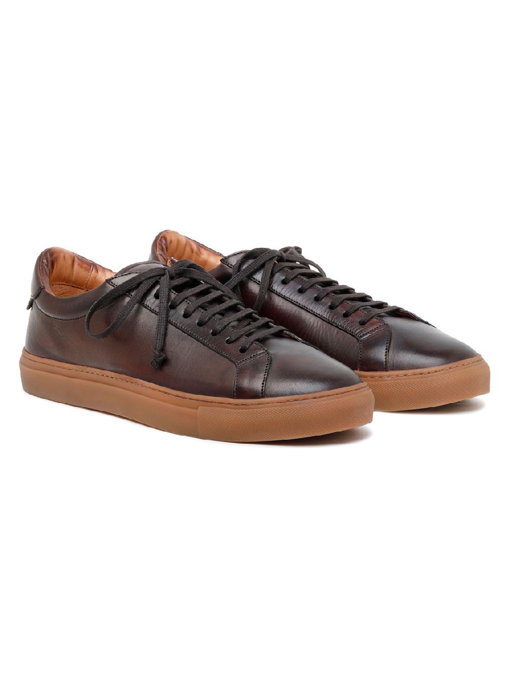 Silvano Sassetti Sneaker Romilly in pelle marrone scuro Qualità