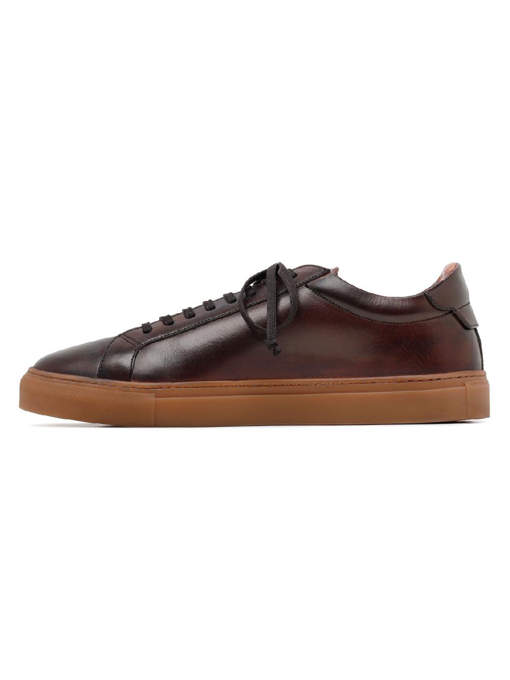 Silvano Sassetti Sneaker Romilly in pelle marrone scuro Qualità