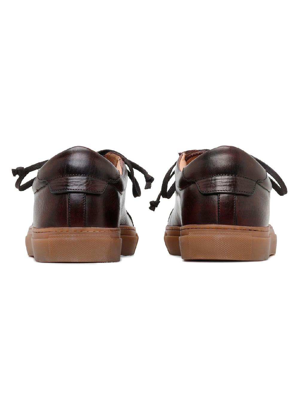 Silvano Sassetti Sneaker Romilly in pelle marrone scuro Qualità