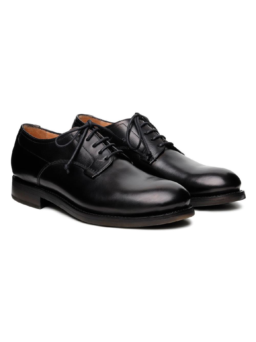 Silvano Sassetti Scarpe Derby Zurigo in pelle nera Consegna Veloce