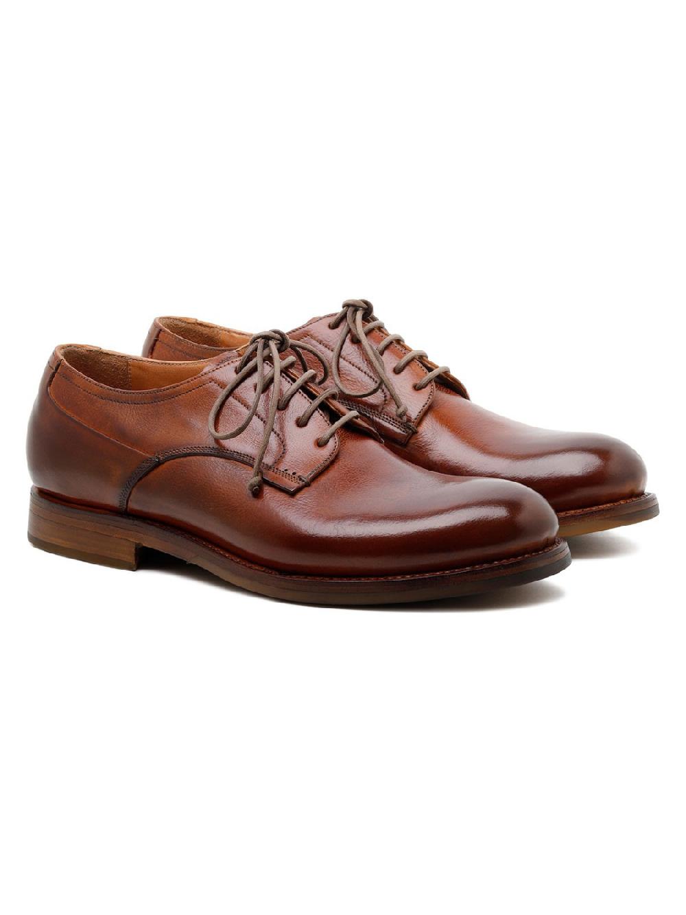 Silvano Sassetti Scarpe Derby Zurigo in pelle color brandy Promozione Limitata