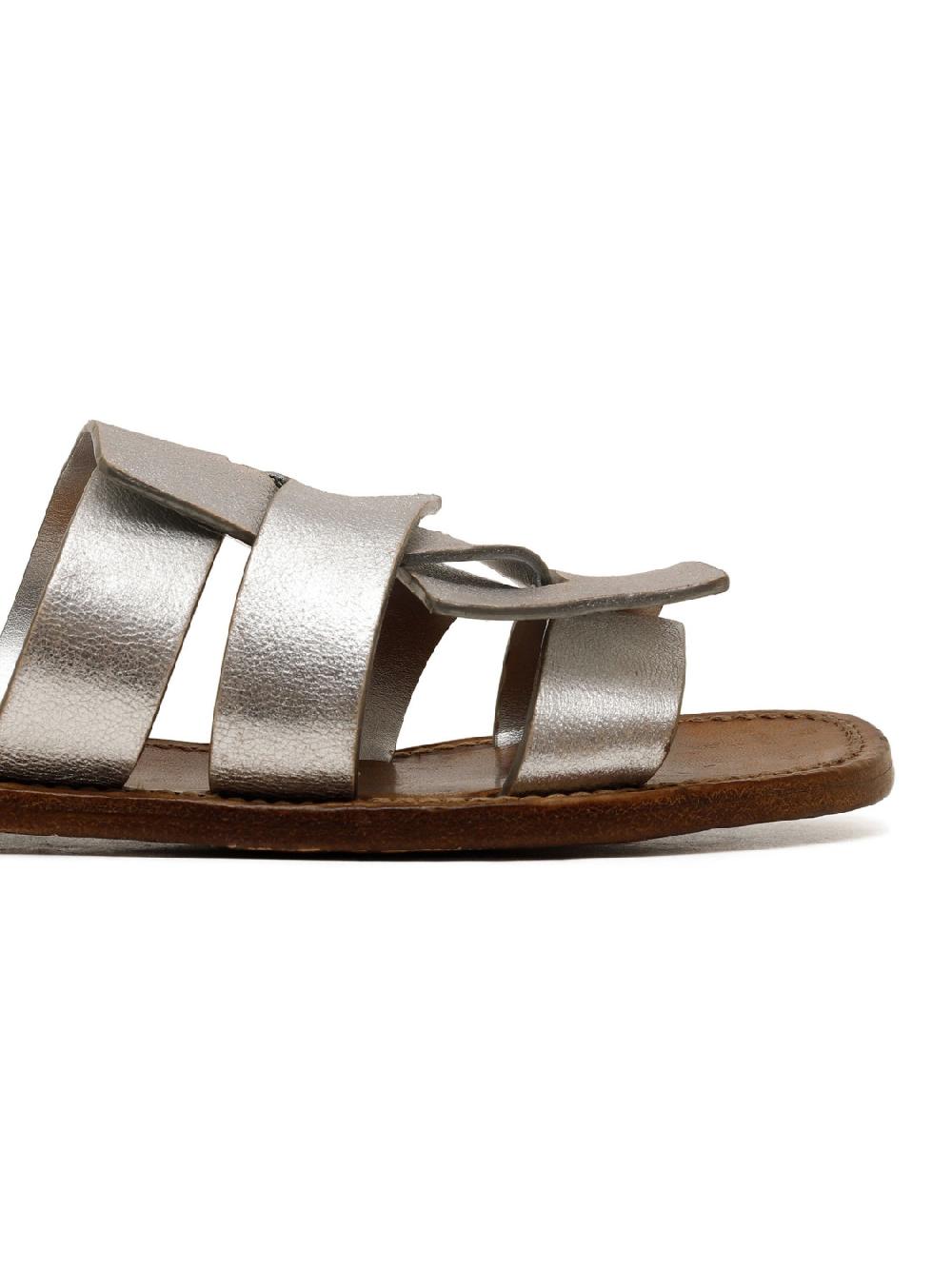 Silvano Sassetti Sandali bassi in pelle argento Online
