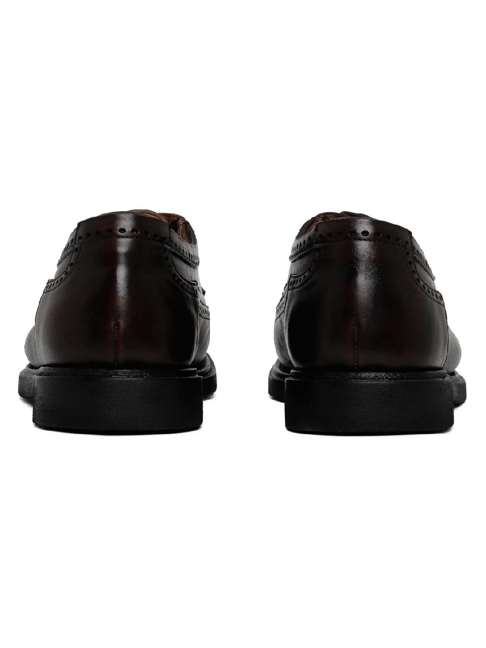 Silvano Sassetti Scarpe Derby in pelle marrone scuro Vendita Calda