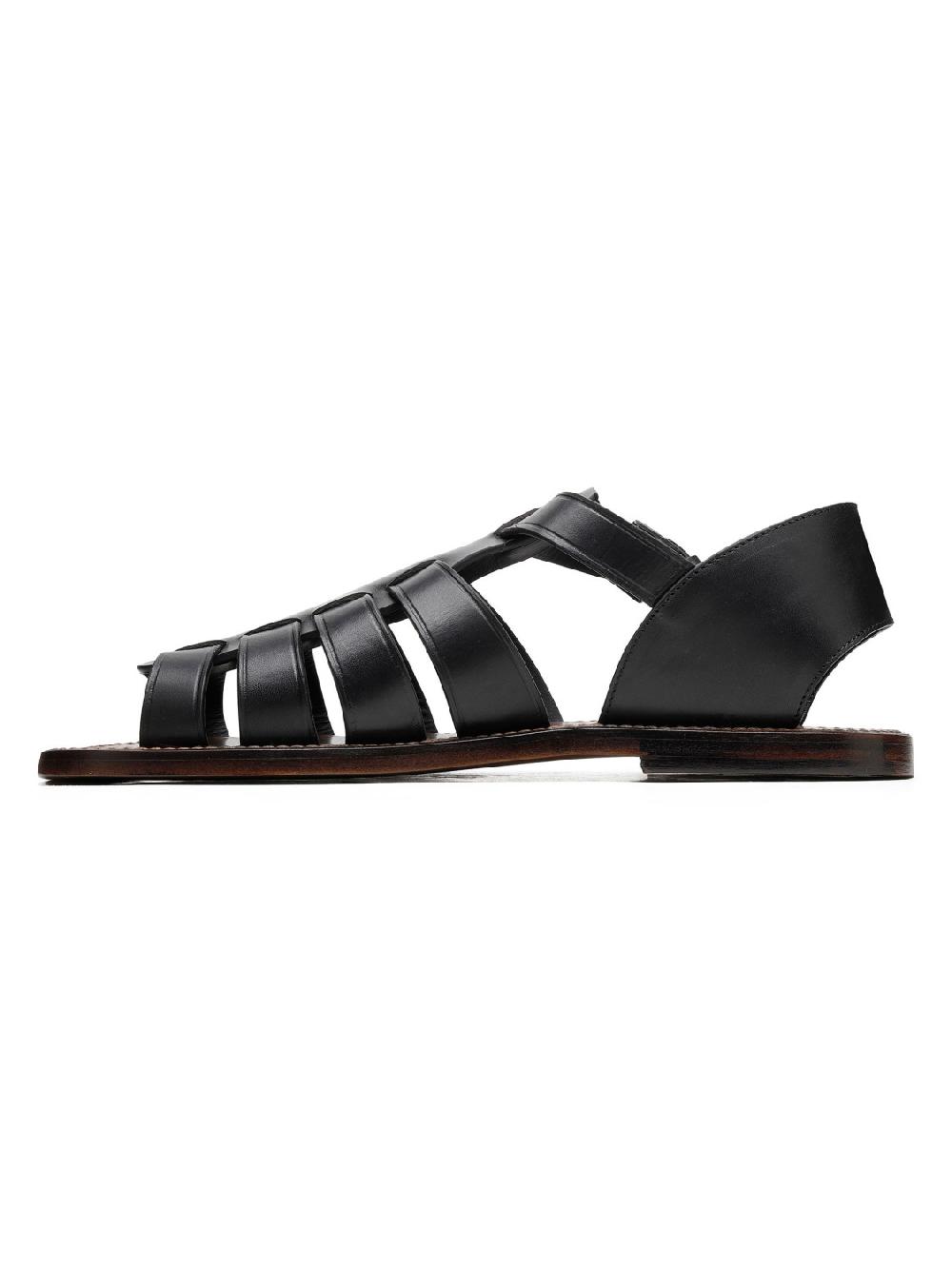 Silvano Sassetti Sandali Gladiator in pelle nera Negozio