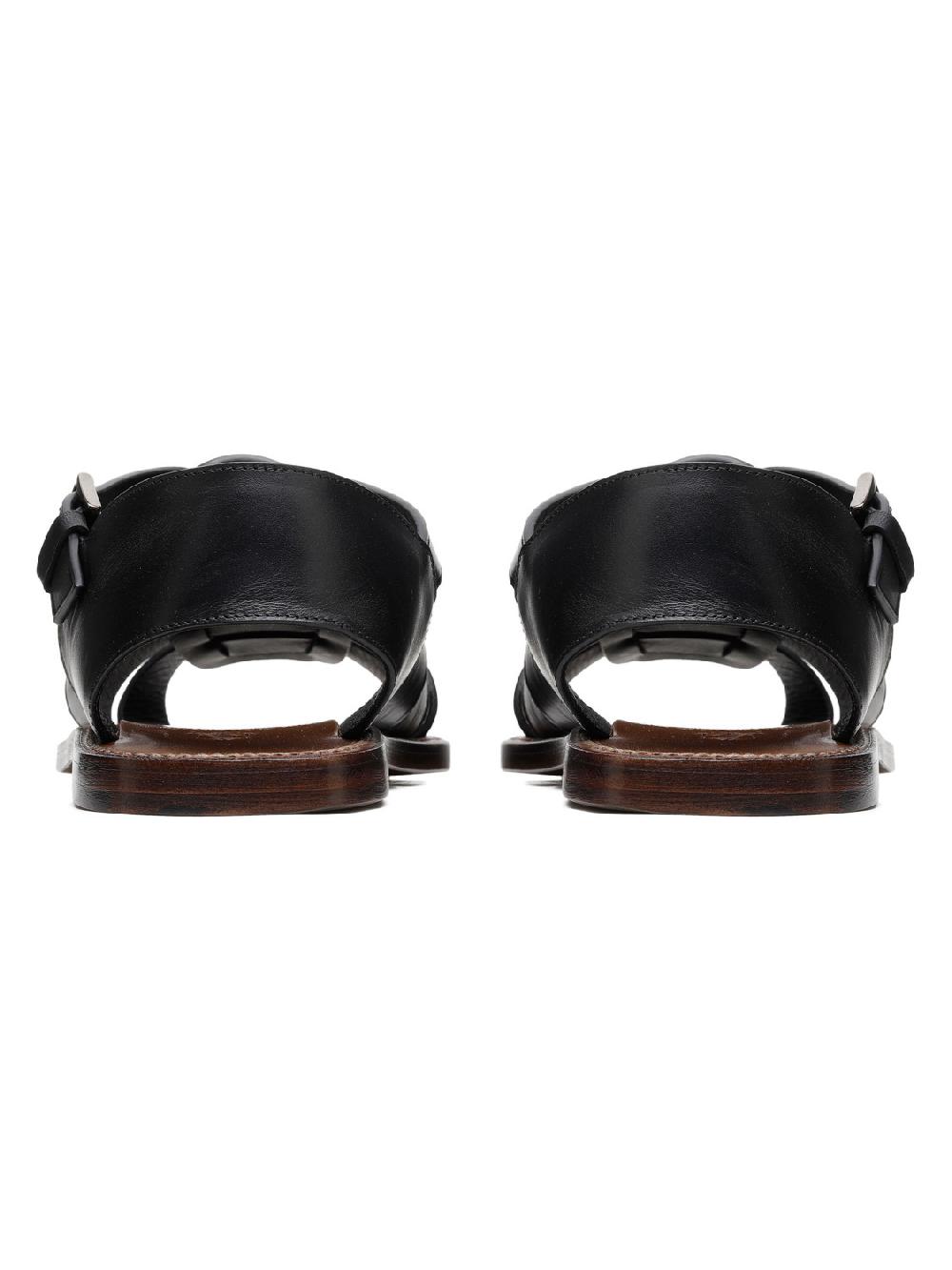 Silvano Sassetti Sandali Gladiator in pelle nera Negozio