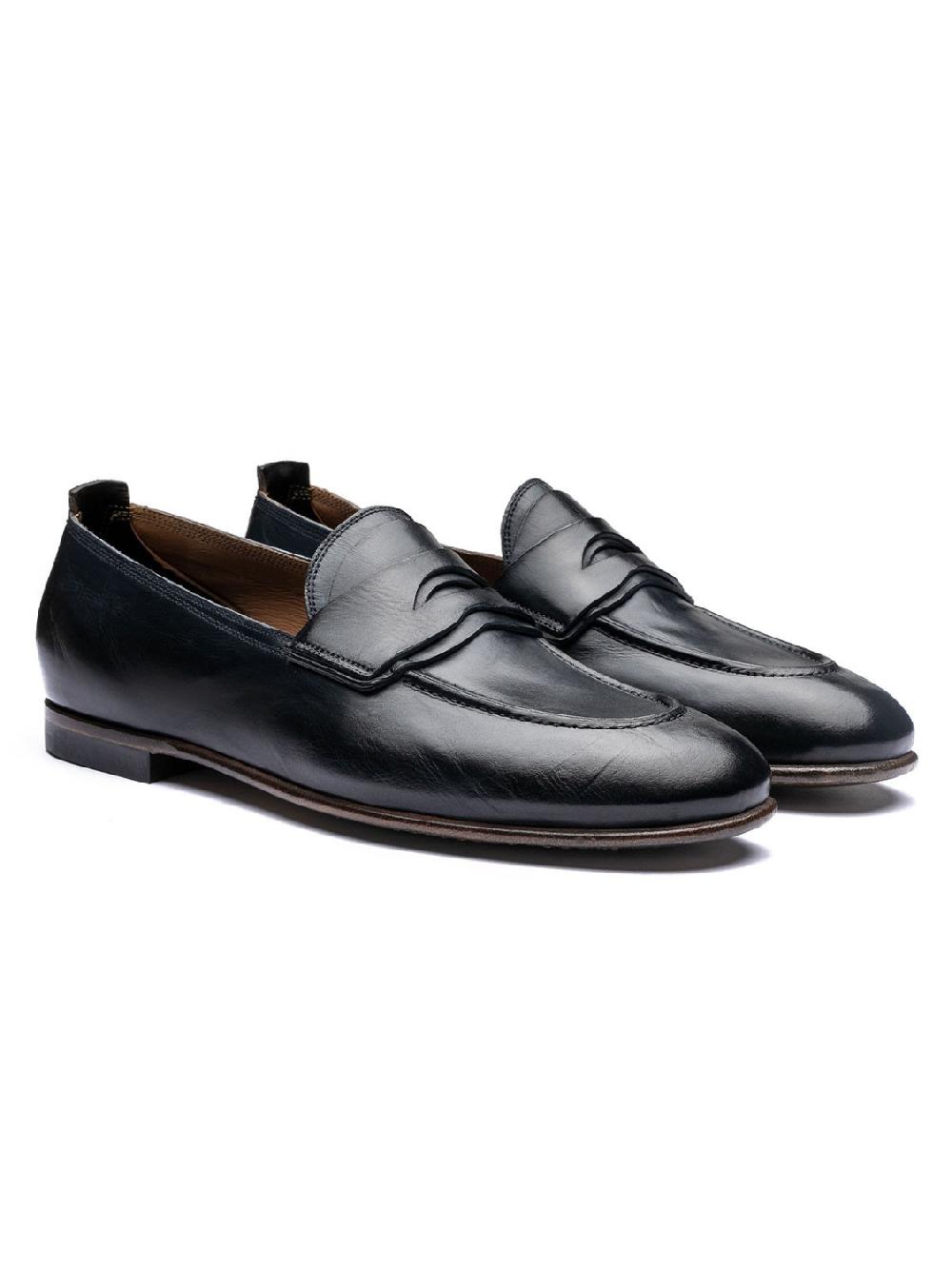 Silvano Sassetti Mocassini in pelle blu Moda