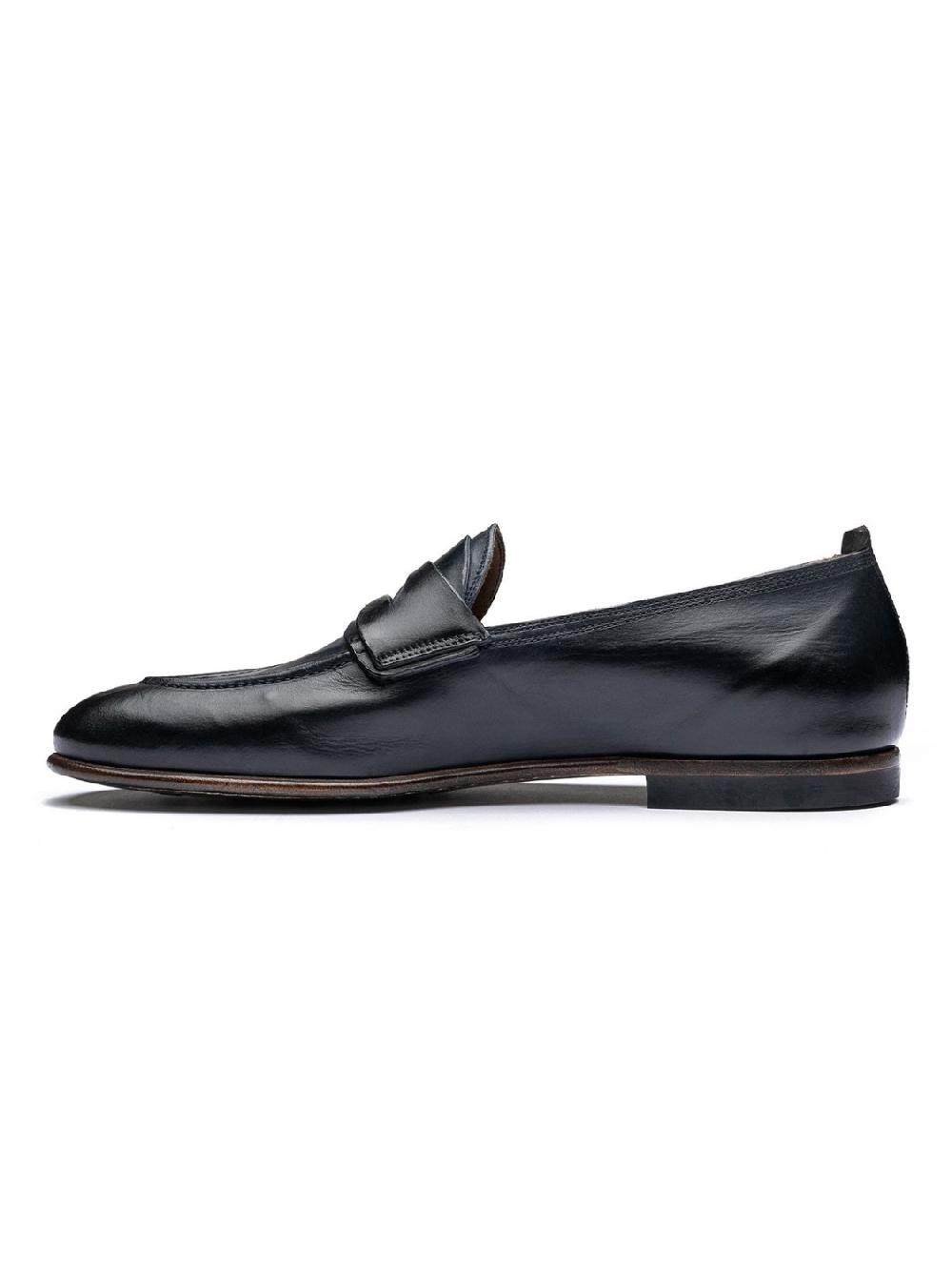 Silvano Sassetti Mocassini in pelle blu Moda