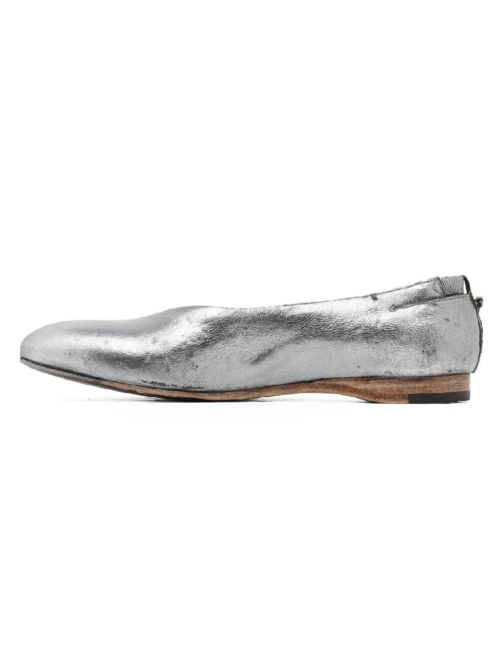 Silvano Sassetti Slippers in pelle argentata Nuovo