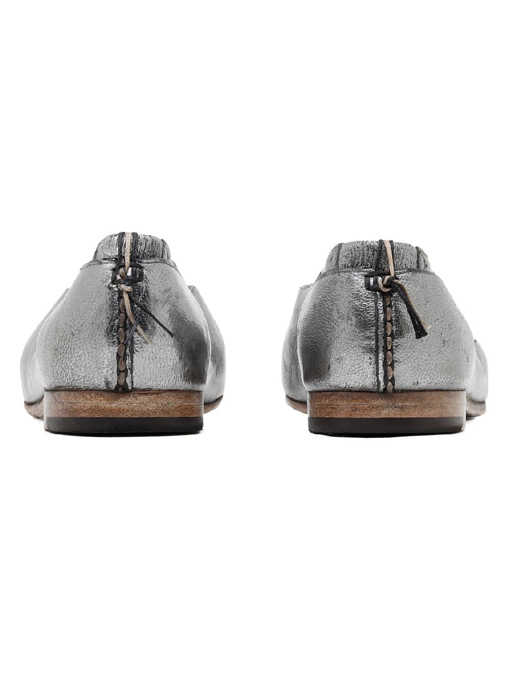 Silvano Sassetti Slippers in pelle argentata Nuovo