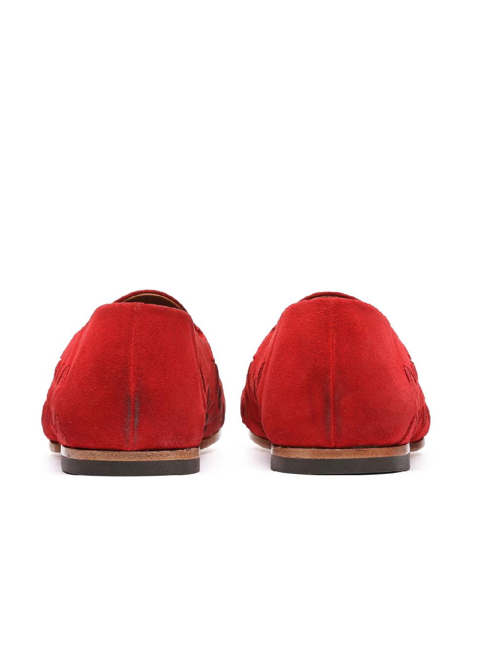 Silvano Sassetti Mocassini in suede rosso Qualità