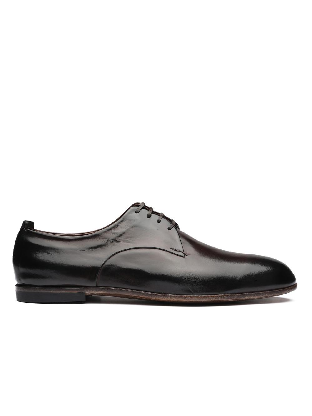 Silvano Sassetti Scarpe Derby in pelle marrone scuro Pezzi Unici