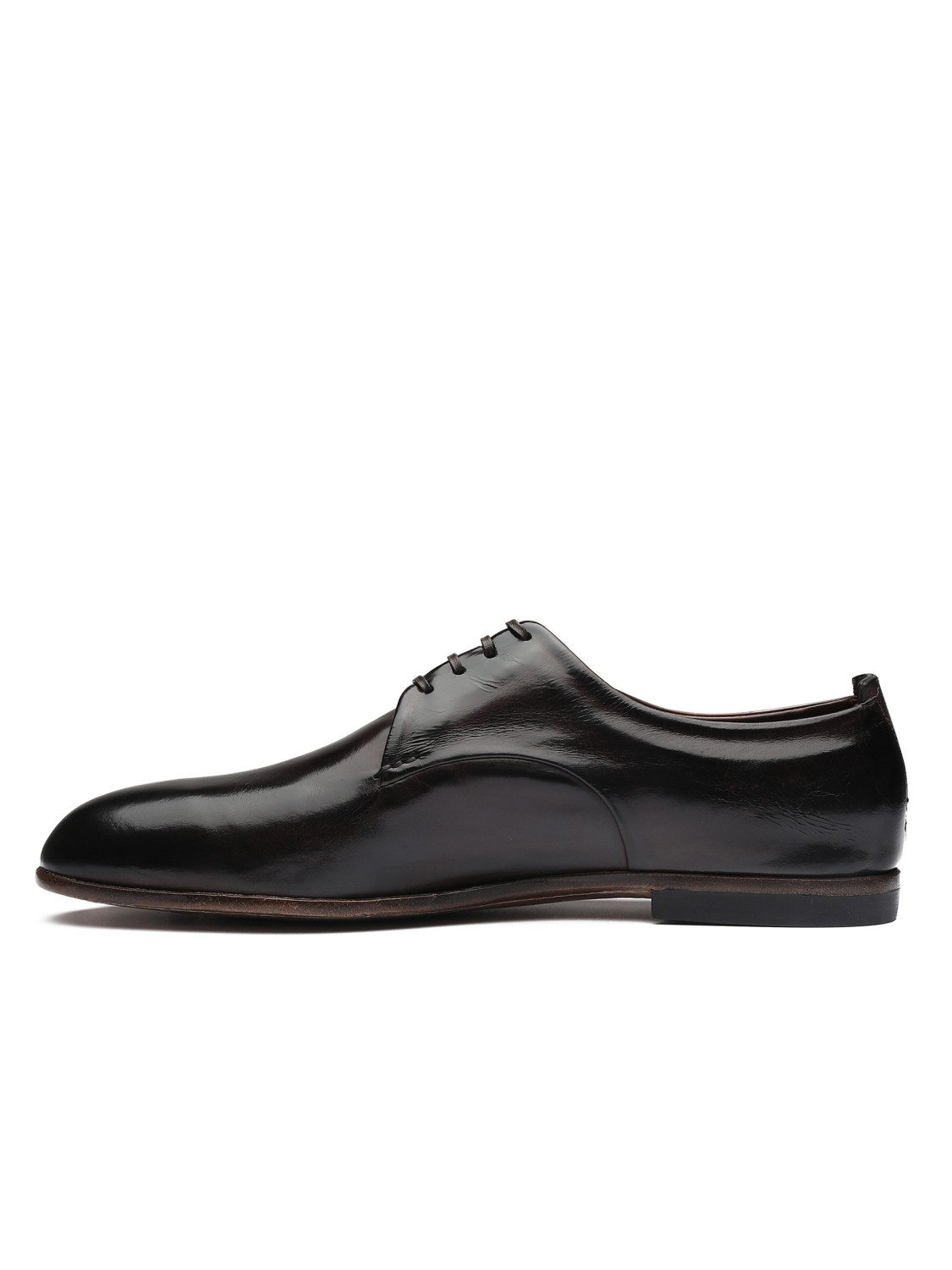 Silvano Sassetti Scarpe Derby in pelle marrone scuro Pezzi Unici