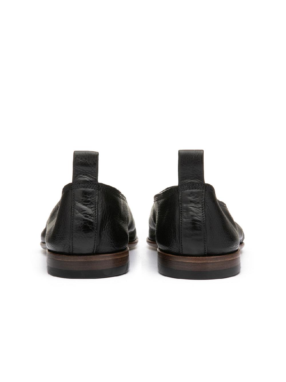 Silvano Sassetti Slippers in pelle di colore nero Consegna Veloce
