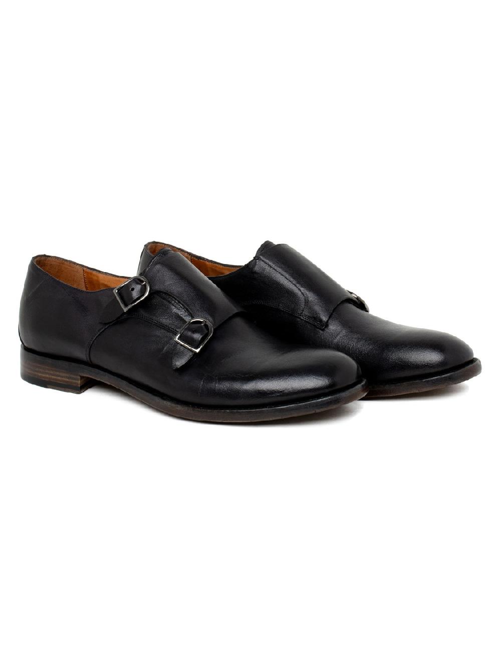 Silvano Sassetti Scarpe monk nere con doppia fibbia Presa