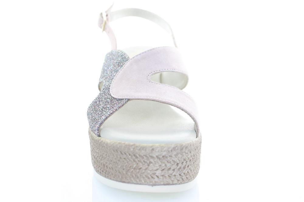 Soffice Sogno Sandalo in pelle e tessuto glitter Prezzo Ridotto