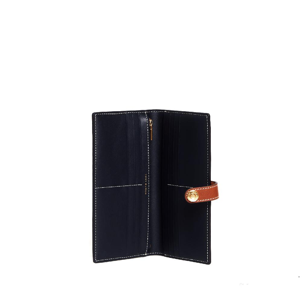 Sorelle Perego zip slim wallet tessuto logo blu Negozio
