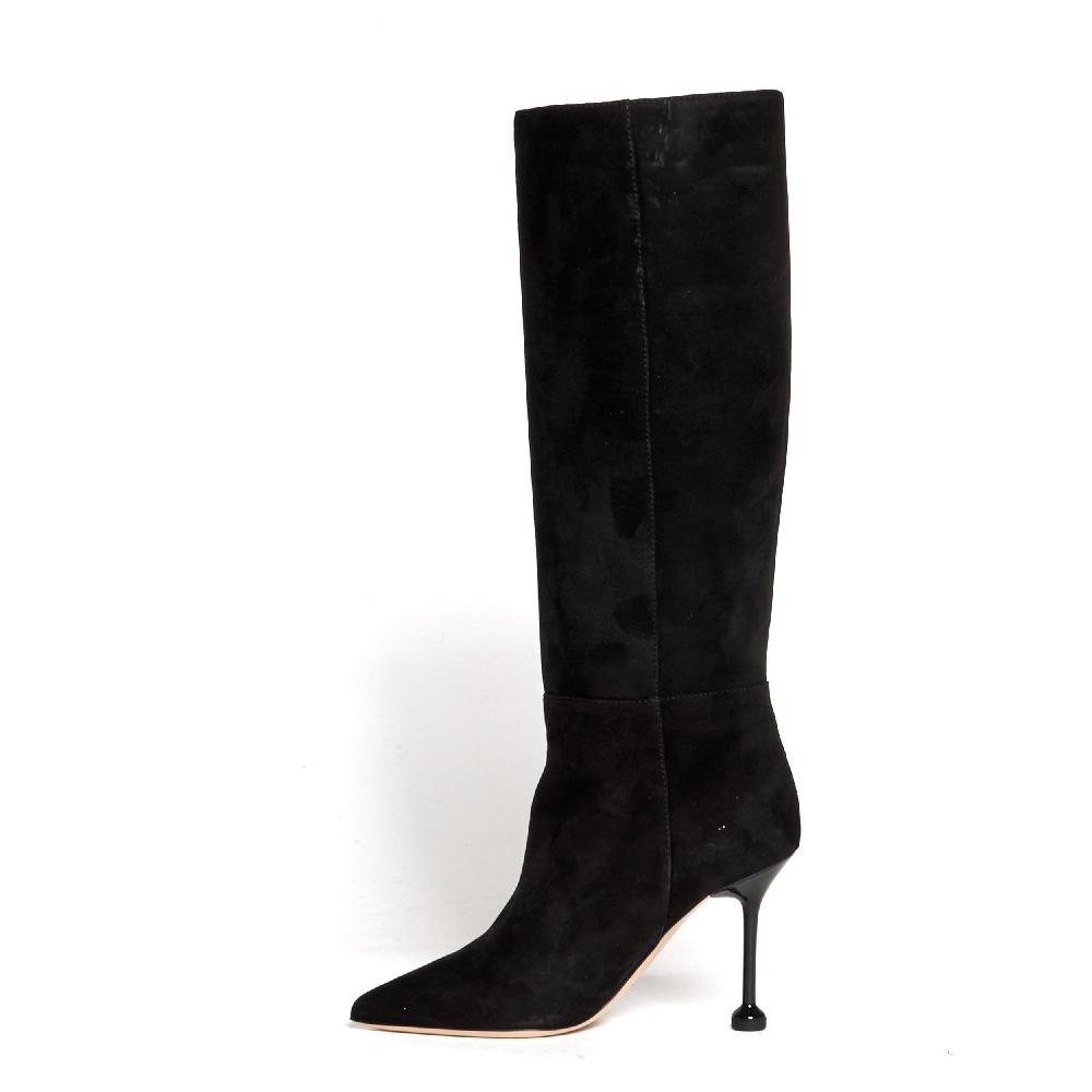 Sorelle Perego stivale in camoscio nero tacco 90 mm Nuova