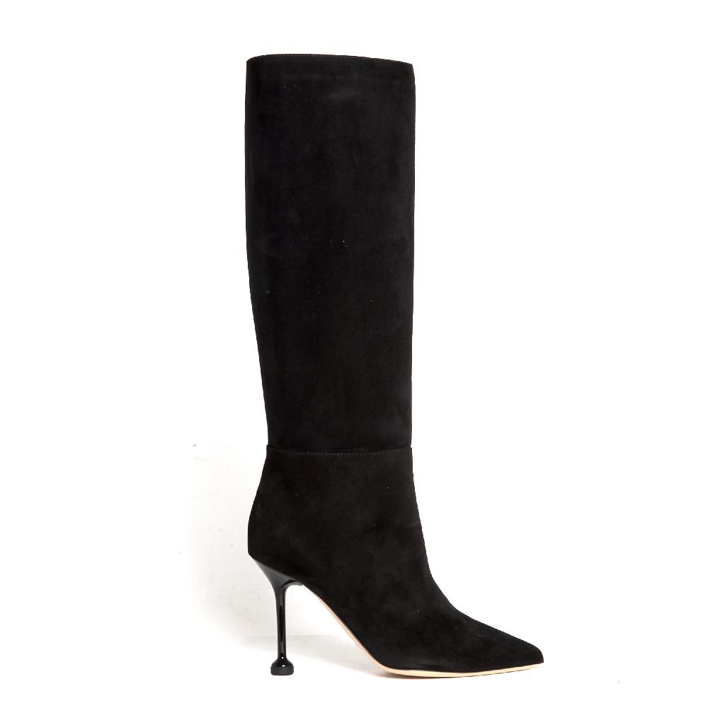 Sorelle Perego stivale in camoscio nero tacco 90 mm Nuova
