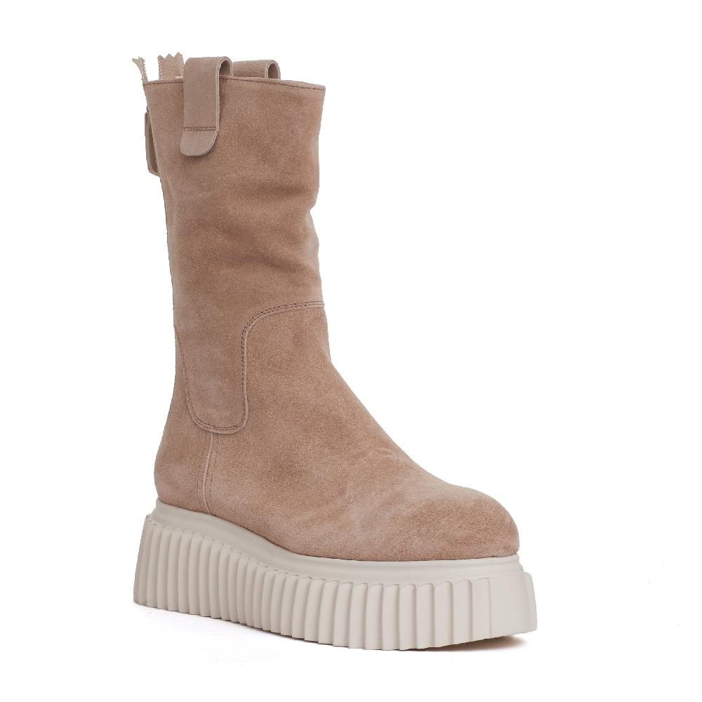 Sorelle Perego stivaletto fondo bianco in camoscio beige Soddisfazione Garantita