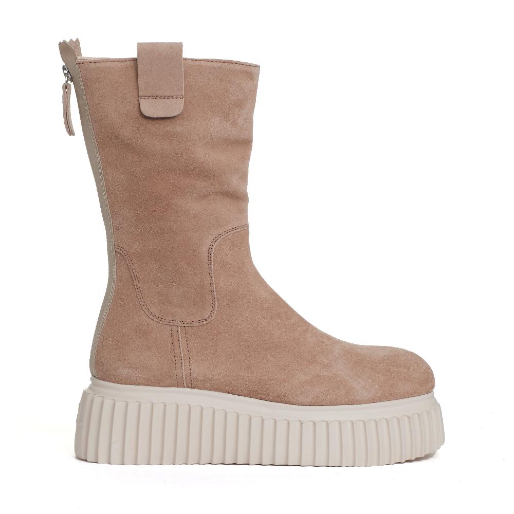 Sorelle Perego stivaletto fondo bianco in camoscio beige Soddisfazione Garantita
