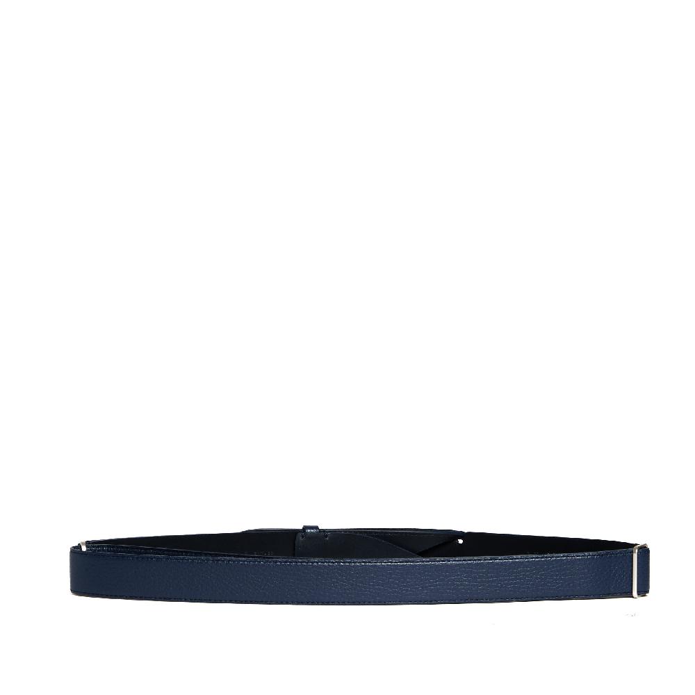 Sorelle Perego cintura nobuckle pelle martellata blu Shopping Online