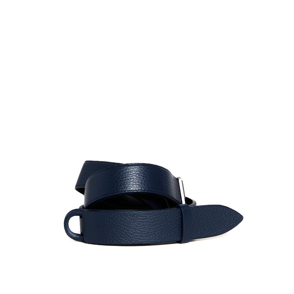 Sorelle Perego cintura nobuckle pelle martellata blu Shopping Online