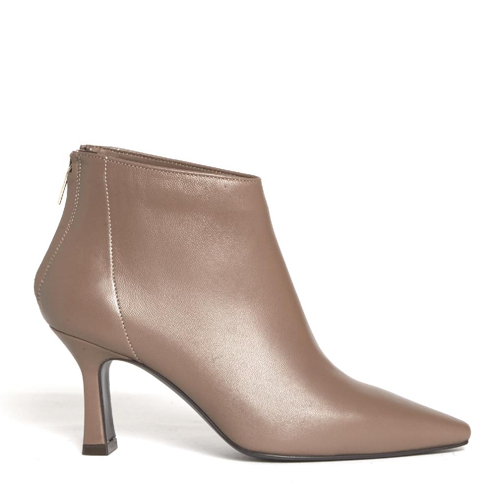 Sorelle Perego stivaletto pelle tortora tacco 75 mm Sottocosto