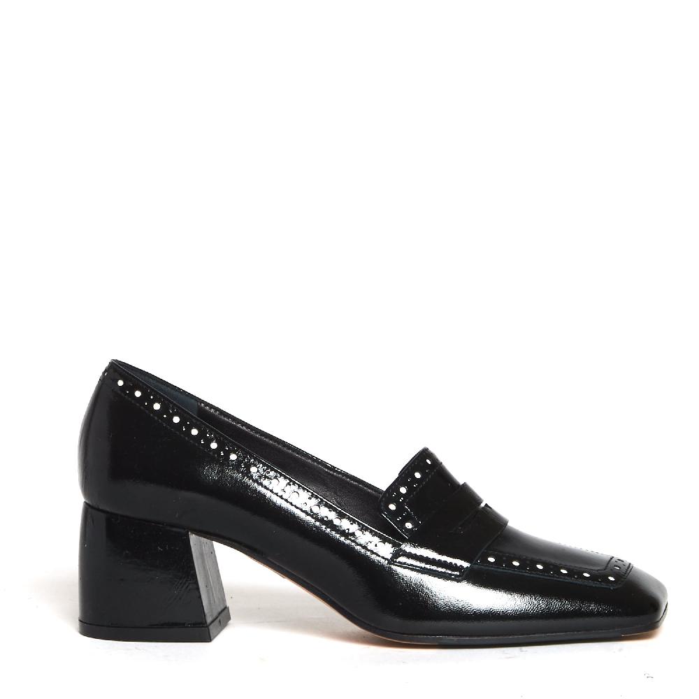 Sorelle Perego mocassino tacco 5 cm nero Convenienza