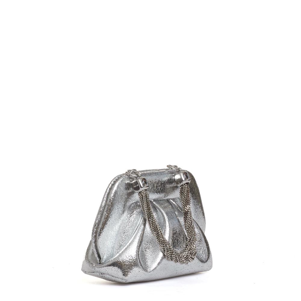 Sorelle Perego clutch argento manico catena Vendita Economica
