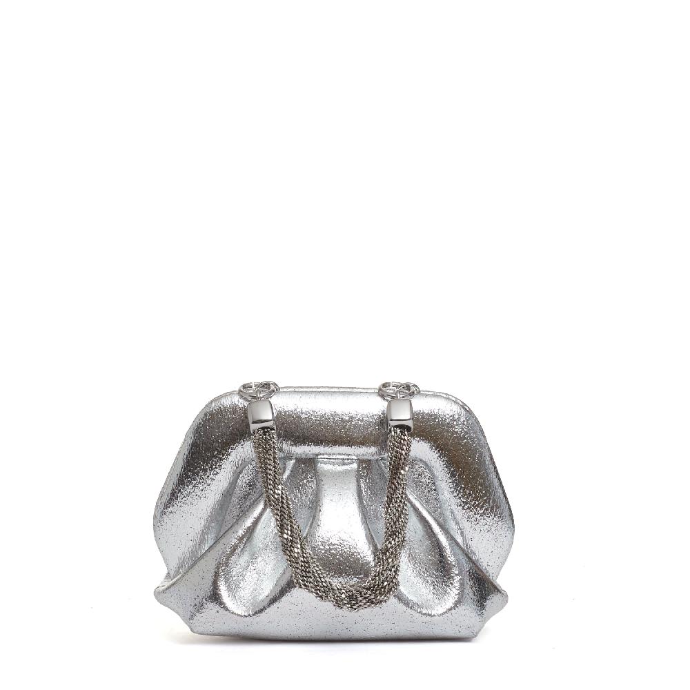 Sorelle Perego clutch argento manico catena Vendita Economica