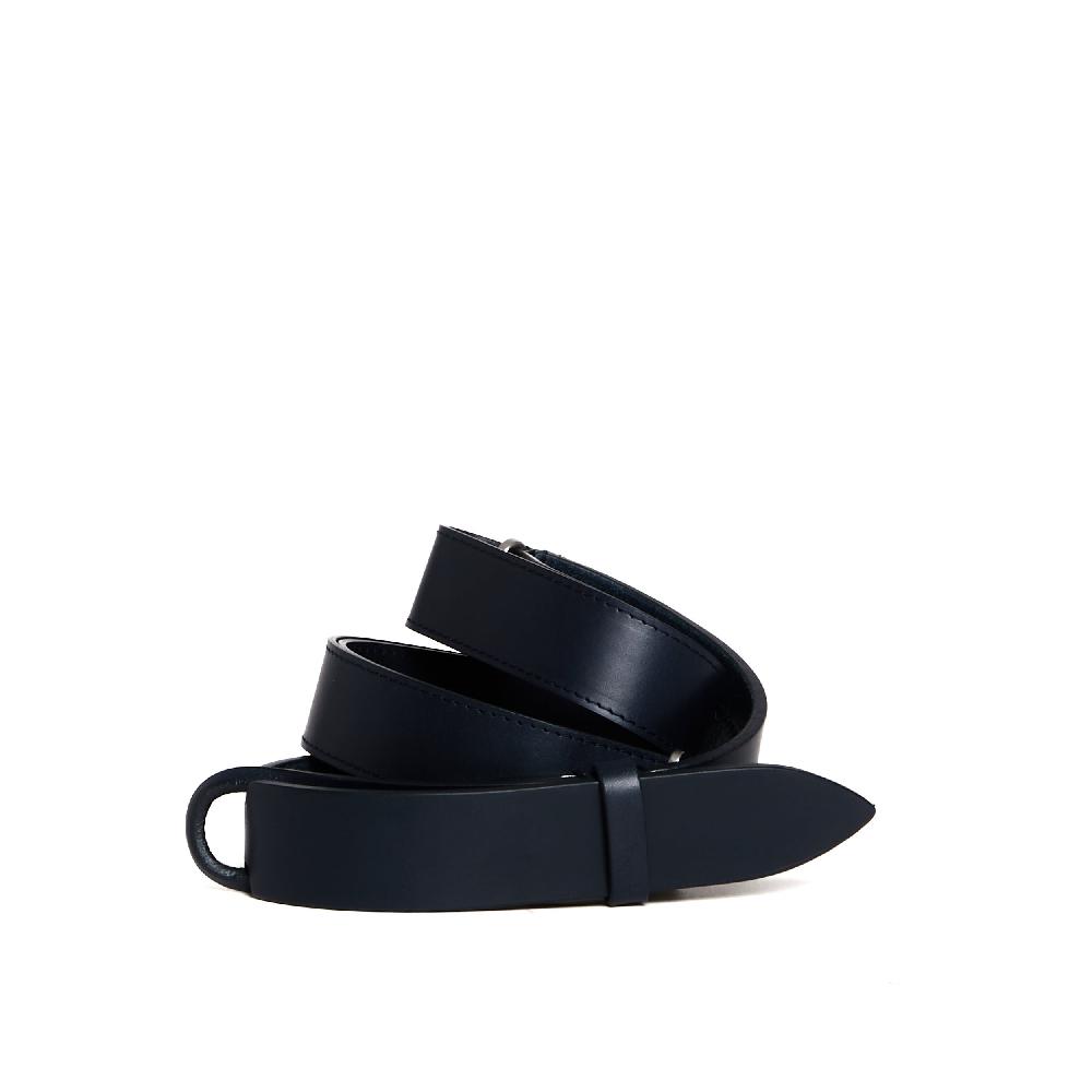 Sorelle Perego cintura nobuckle pelle bull blu Italia