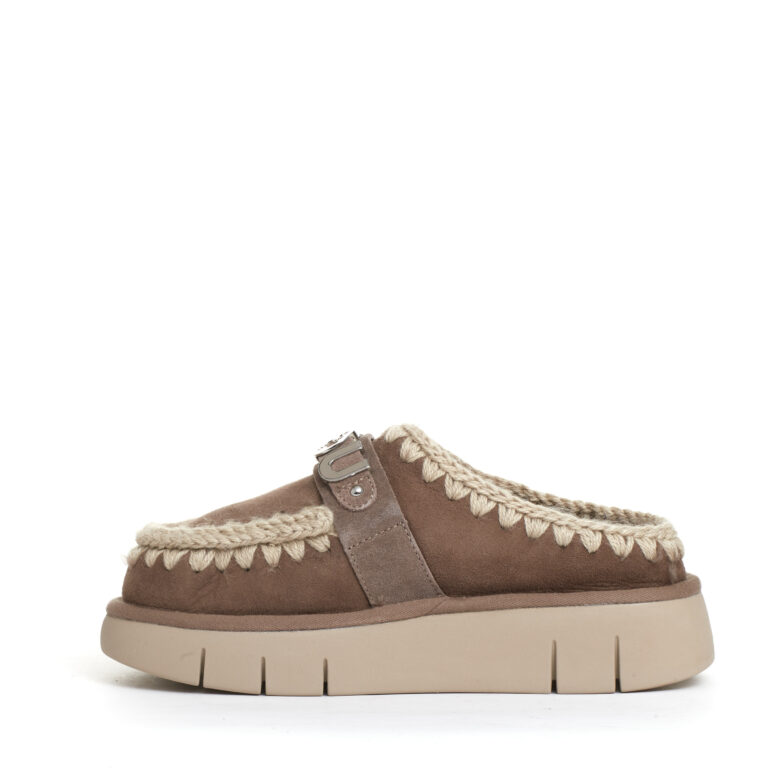 Sorelle Perego eskimo clog camoscio tortora Pezzi Unici
