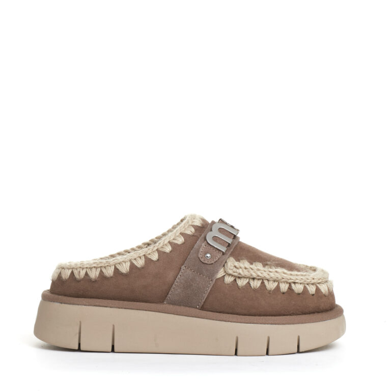 Sorelle Perego eskimo clog camoscio tortora Pezzi Unici