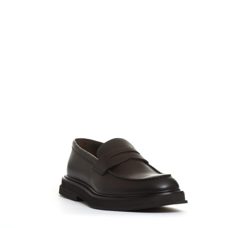 Sorelle Perego mocassino pelle marrone fondo gomma sbordato Online