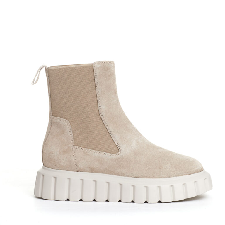 Sorelle Perego chelsea boot camoscio beige In Vendita