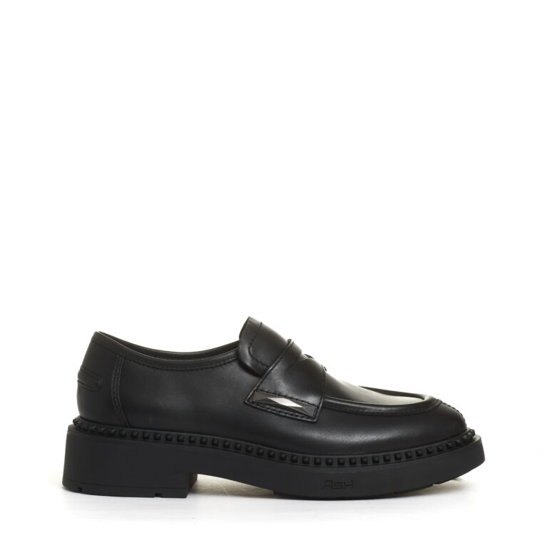Sorelle Perego mocassino pelle nero con borchia Italy