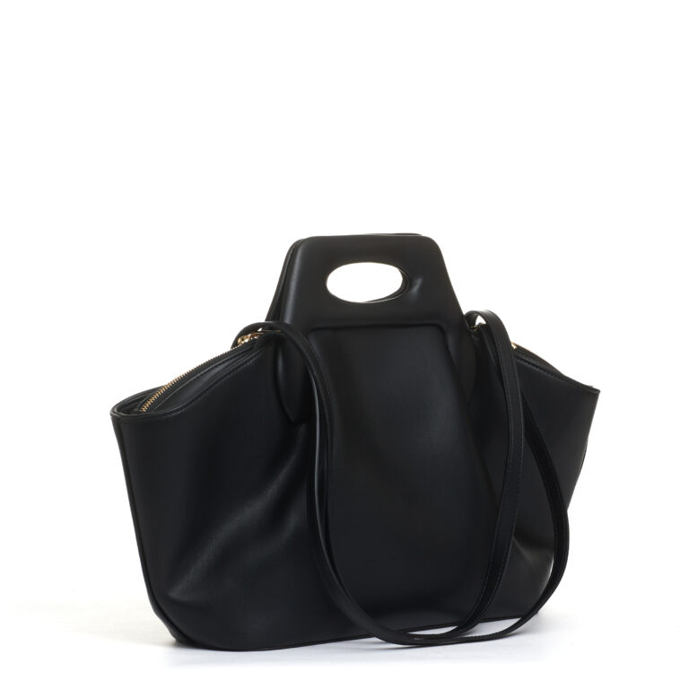 Sorelle Perego borsa pelle nera trapezio 2025