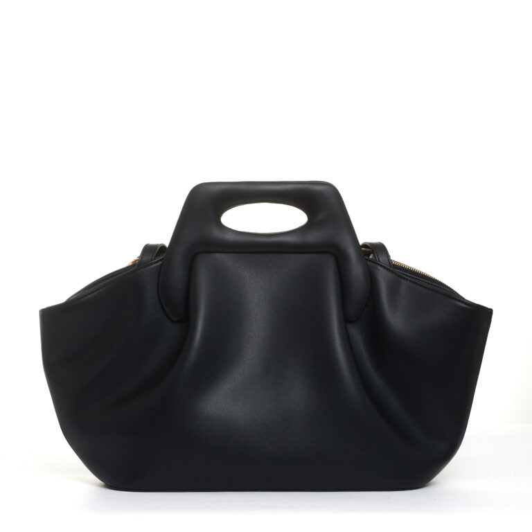Sorelle Perego borsa pelle nera trapezio 2025