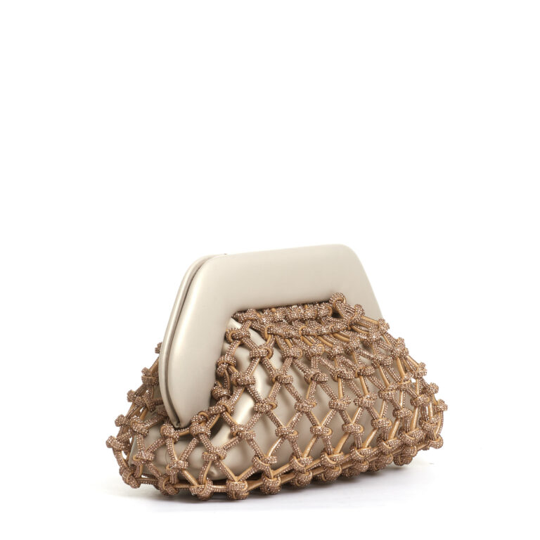 Sorelle Perego clutch strass oro Nuovo