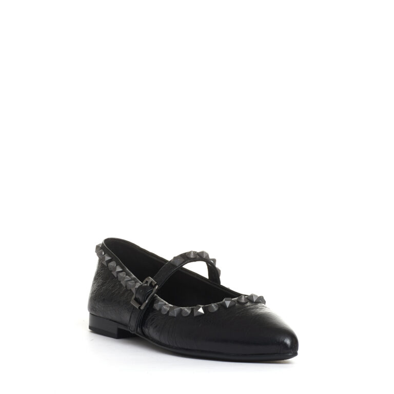 Sorelle Perego ballerina pelle nera borchie Prezzo Ridotto