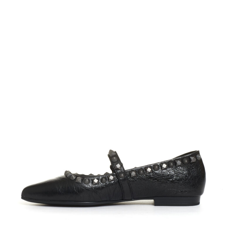 Sorelle Perego ballerina pelle nera borchie Prezzo Ridotto