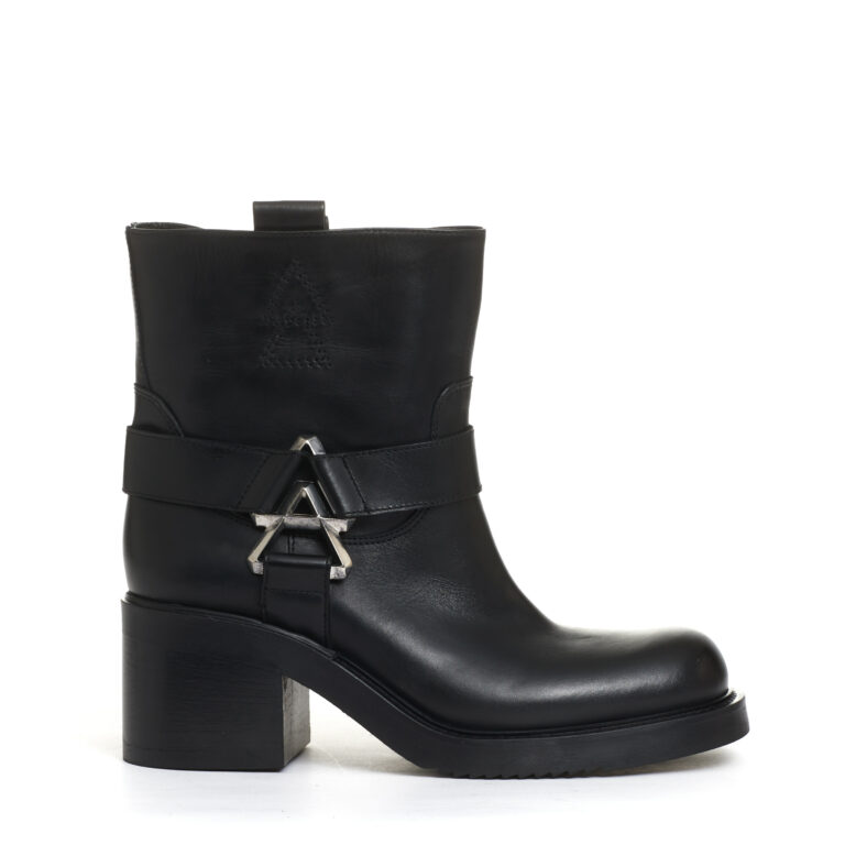 Sorelle Perego biker basso fibbie e cerniera argento tacco 60 mm Offerta