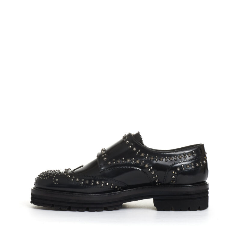 Sorelle Perego doppia fibbia nera con borchie Saldi