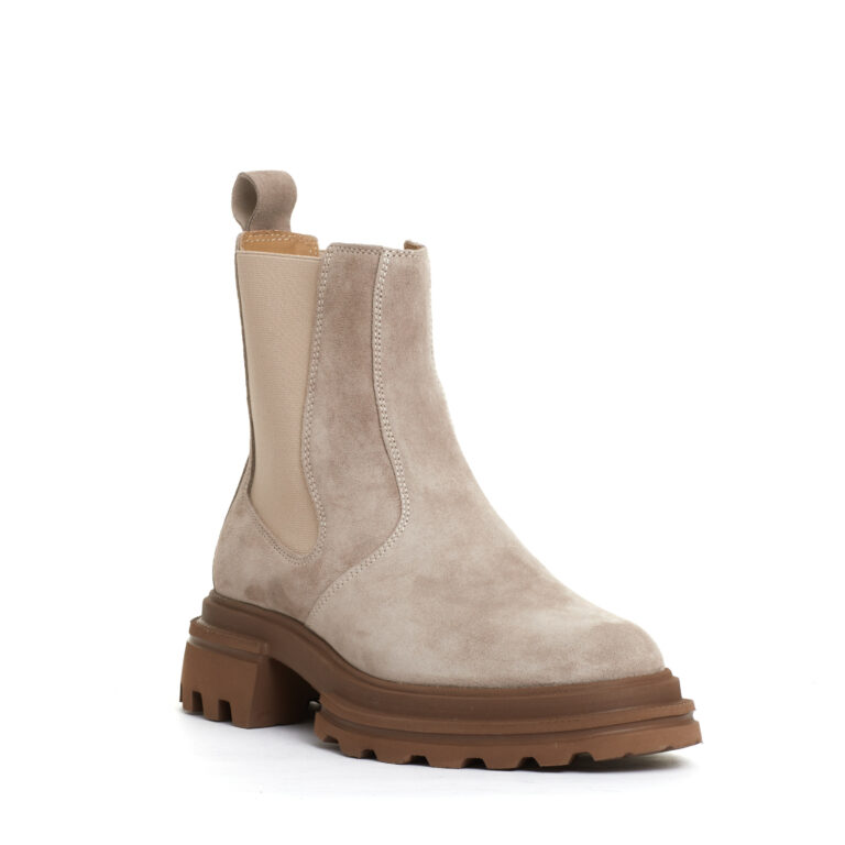 Sorelle Perego chelsea boot elastico camoscio beige Offerte