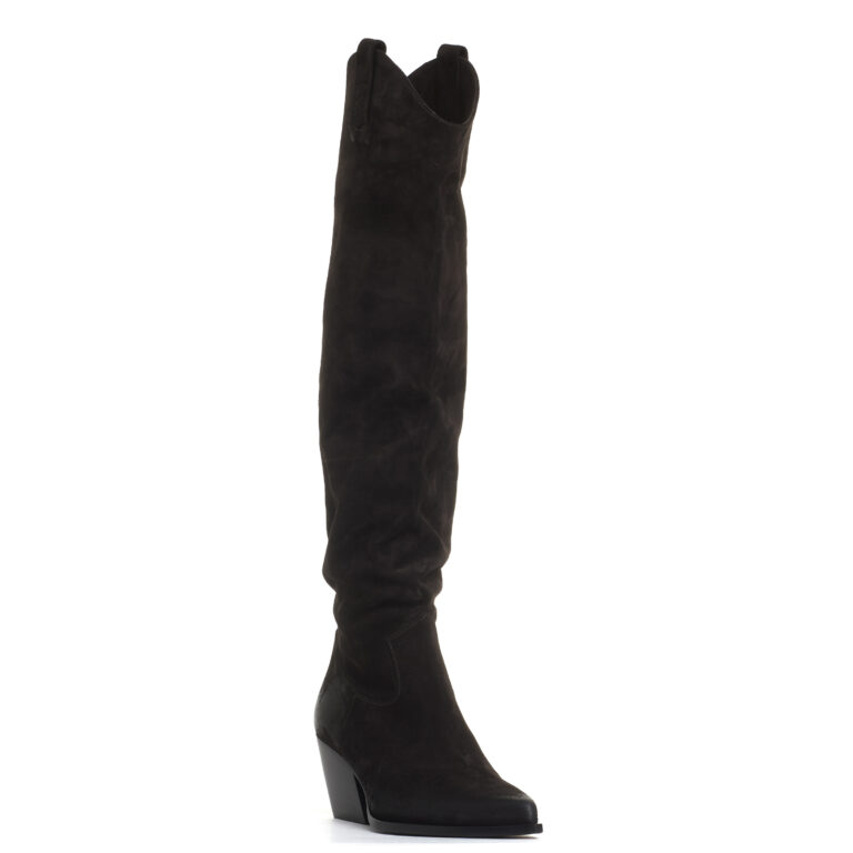 Sorelle Perego stivale texano in camosco testa di moro Saldi Di Fabbrica